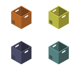 Box icon illustrated in vector on white background