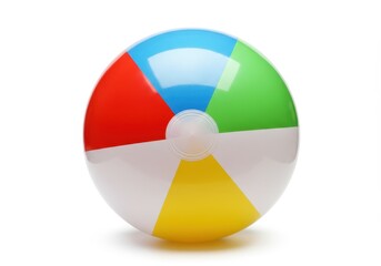 Obraz premium A colorful inflatable beach ball isolated on a white background