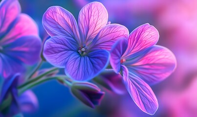 Obraz premium Close-Up Macro-Shot of Delicate Flowers, generation AI 