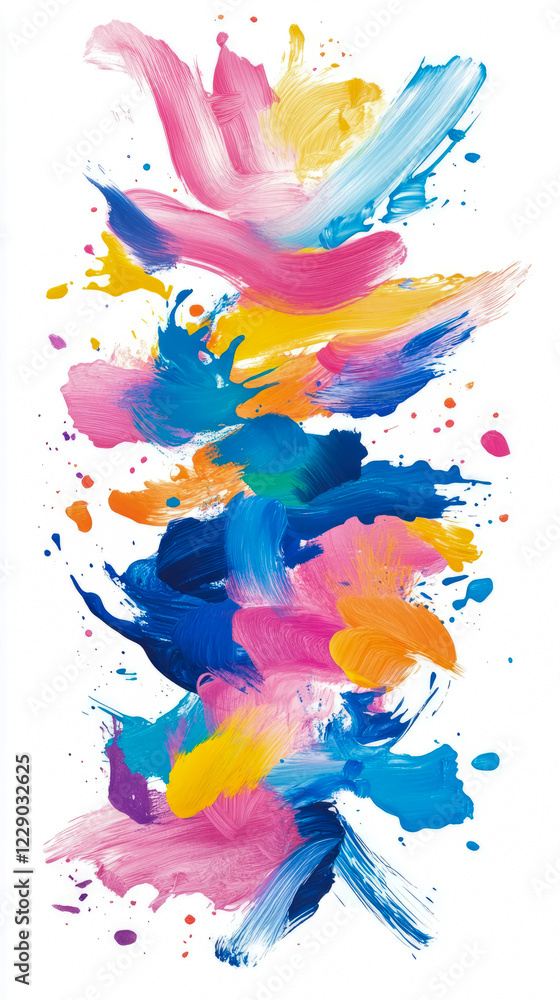 Aufkleber abstract colorful swirls and splashes: a vibrant art piece featuring dynamic brushstrokes and paint 