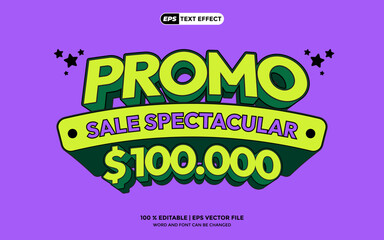 3D Bold Text Effect - Editable Text Modern Style for Creative Designs