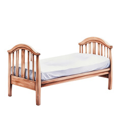 Wooden Toddler Bed with Arched Head and Footboards