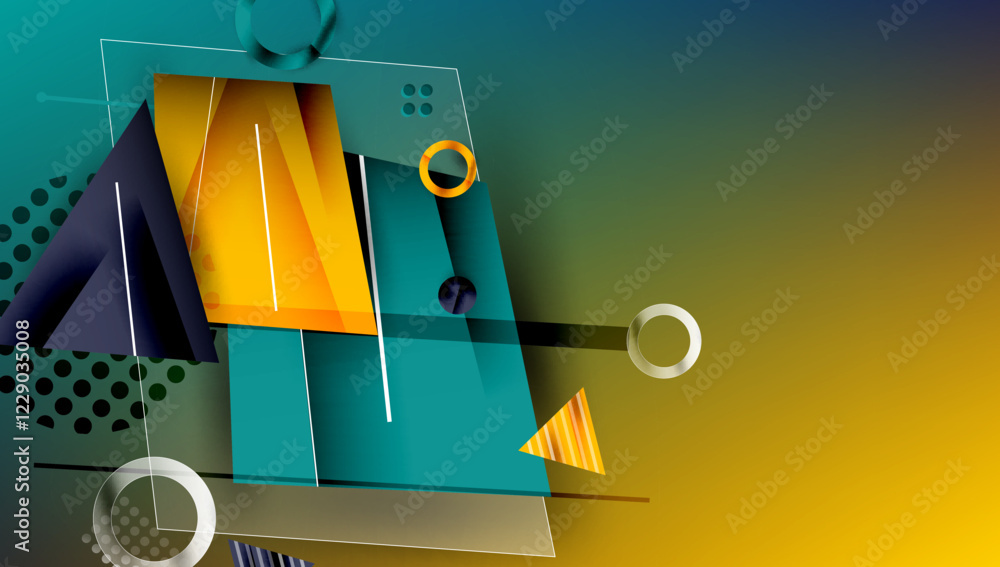 Poster abstract background geometric design with colorful gradients
