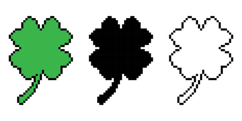 Clover icon pixel art style simple design