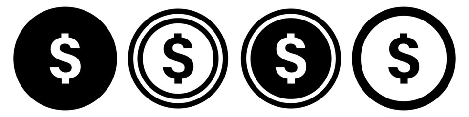 Coins icon set simple design