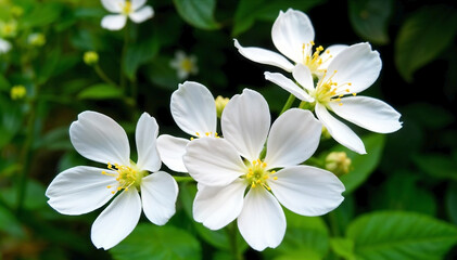 Fototapeta premium White frangipani flowers blooming in a garden