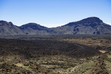 Lavafeld El Tabonal Negro, Volcanic Landscape, Teide National Park, Parque Nacional del Teide, Tenerife, Canary Islands, Spain, Europe