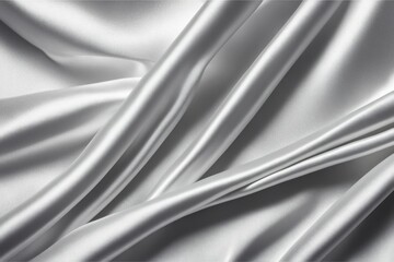 Elegant white silk fabric with a smooth, shiny texture and soft folds, AI generated