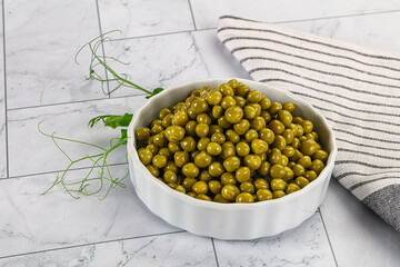 Cannes Fresh green peas in the bowl