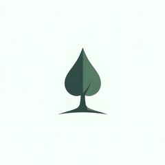 Fototapeta premium Minimalist Leaf Icon Symbolizing Nature and Sustainability