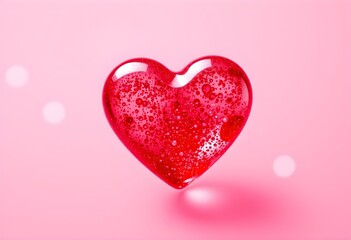 Red Glass Heart – Romantic Valentine’s Love Symbol, Perfect Gift for Lovers