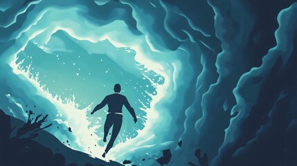 Calm Businessman Managing Crisis with Flat Vector Concept