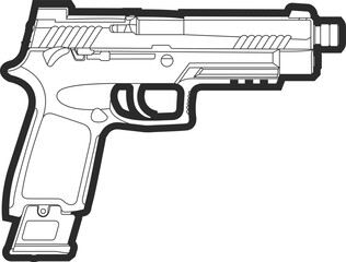 The icon of the new standard army pistol SIG Sauer M17 semi-automatic is a black line, the icon is in a thick outline.