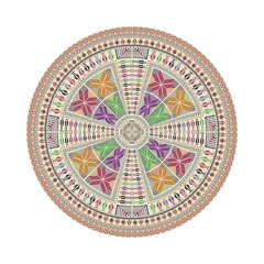 Circular pattern in traditional Palestinian style, vector design element
