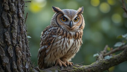 Fototapeta premium great horned owl in tree