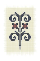 The Tree of the Scorpions, Palestinian embroidery Tatreez symbol drawing over white background