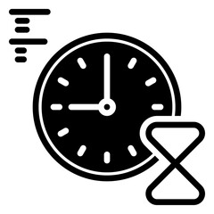 Time icon, glyph icon style