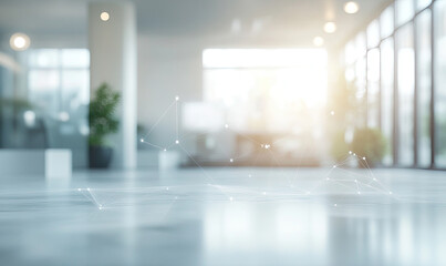 Futuristic Digital Cloud Computing Concept in Modern Office Environment