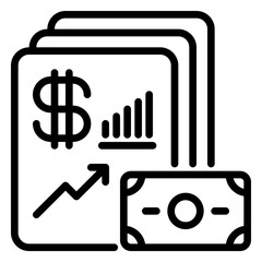 Money Report icon, line icon style