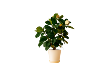 Money tree adorned with golden coins symbolizes prosperity in a minimalist space