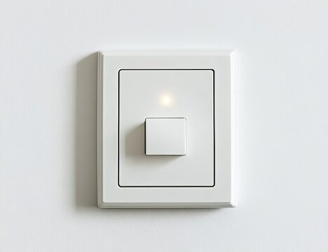 White light switch on a white wall.