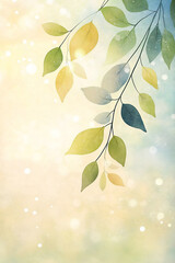 Fototapeta premium abstract leaf vine pattern watercolor texture