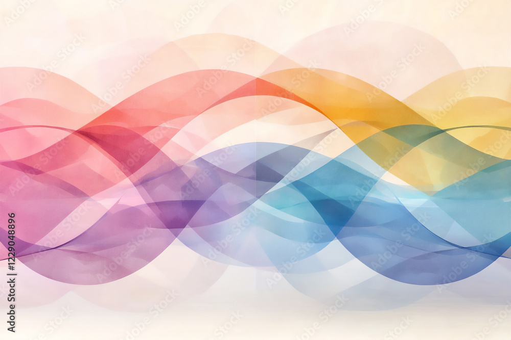 Poster abstract lines pattern with gradient colors watercolor
