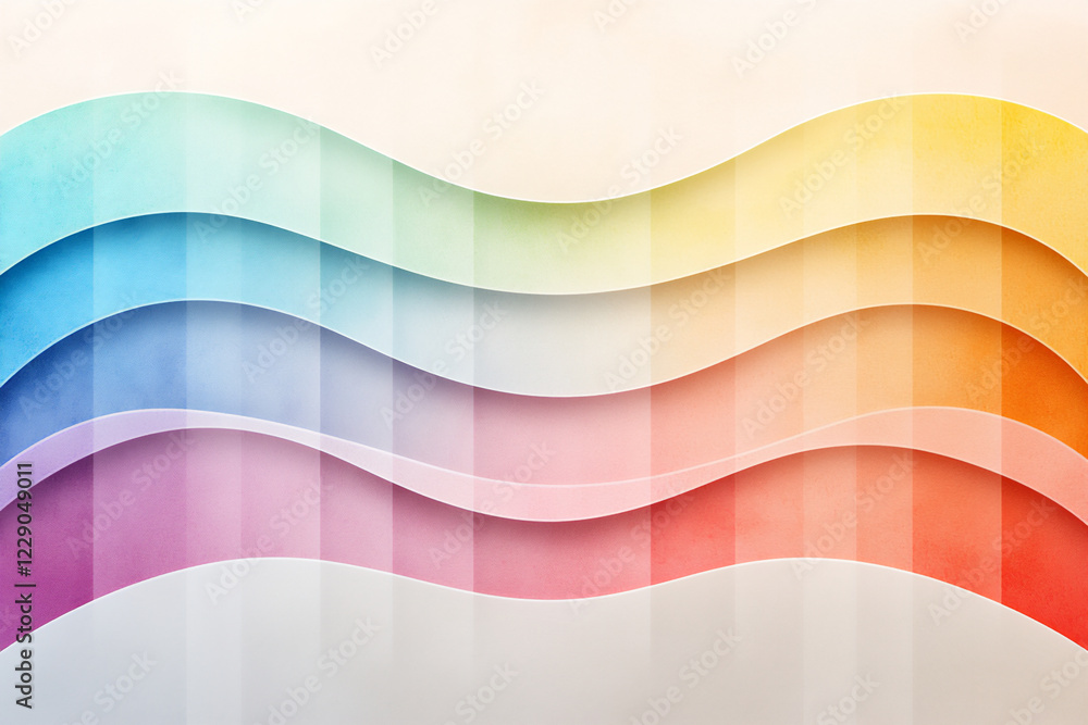 Poster abstract lines pattern with gradient colors watercolor