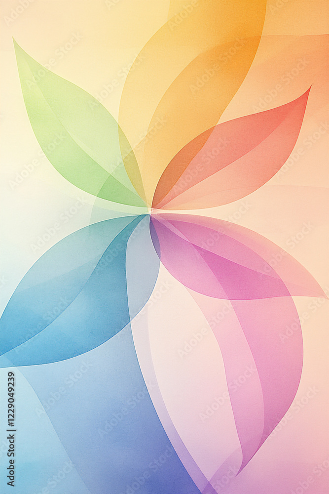 Poster abstract lines pattern with gradient colors watercolor
