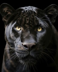 Portrait, black panther, AI generated