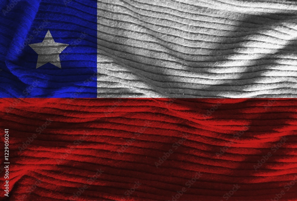Poster chile flag with texture on a background