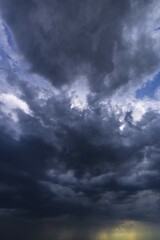 Emerging rain clouds (Nimbostratus), background image, Bavaria, Germany, Europe