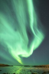 Northern Lights, Borgarnes, Snaefellsnes, Iceland, Europe
