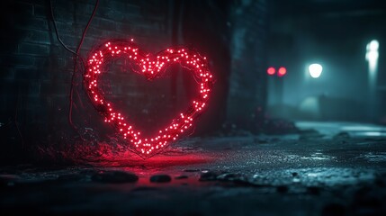 A glowing heart symbol against a dark background radiating warmth and love Perfect for romantic themes and digital art