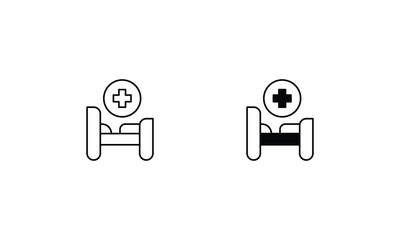 Medical Bed icon design stock illustration