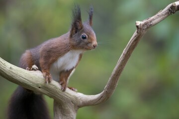 Red Squirrel (Sciurus vulgaris), Emsland, Lower Saxony, Germany, Europe