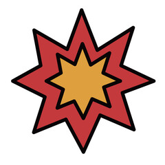 爆発したときに出る火花