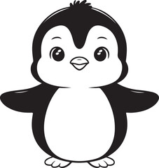 Obraz premium Cute Penguin Silhouette Vector Art Illustration Design 
