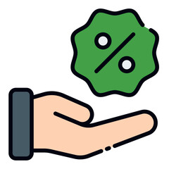 Offer filled line icon