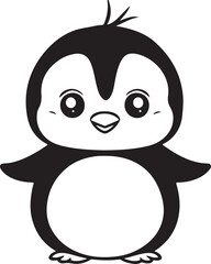 Obraz premium Cute Penguin Silhouette Vector Art Illustration Design 