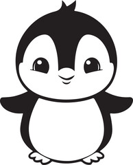 Obraz premium Cute Penguin Silhouette Vector Art Illustration Design 