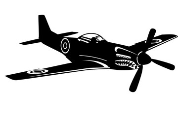 World war two fighter plane P51 Mustang  shark 