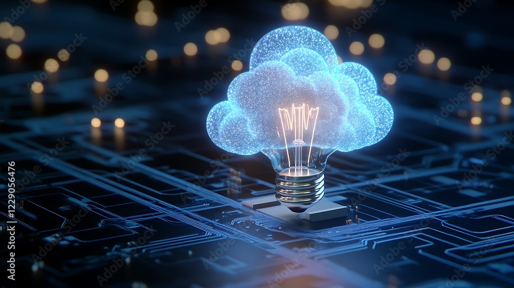 Poster innovating the future of technology with cloud computing and smart solutions