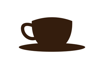 Silhouette coffee cup logo on transparent background