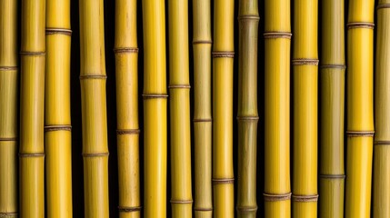 Golden Yellow Bamboo Texture on Dark Background