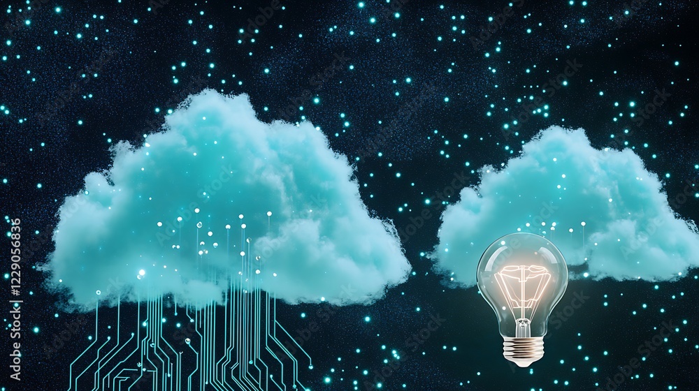Poster innovating the future of technology with cloud computing and smart solutions
