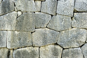 Background picture, structure, stone block wall at the Samnite theatre, Teatro Sannitico, Ancient Samnite place of worship, 2nd century B. C., Monte Saraceno, Pietrabbondante, Molise, Italy, Europe