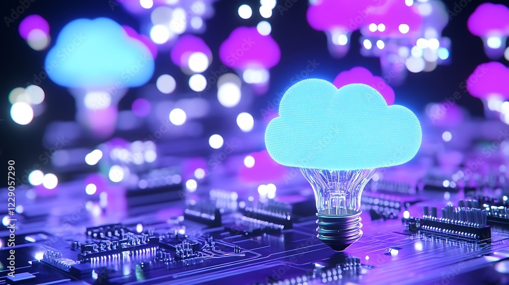 Poster innovating the future of technology with cloud computing and smart solutions