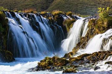 Fototapeta premium Bruarfoss Waterfall in summer, South Iceland, Iceland, Europe