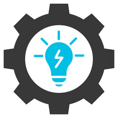 Smart Grid System Glyph Blue Grey Icon